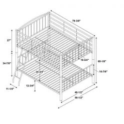 Jordan White Heavy Metal Twin Size Top Twin Size Bottom Bunk Bed with Ladder by Powell Company -Powell Company Shop white powell company bunk beds hd1703bb21 fa 1000