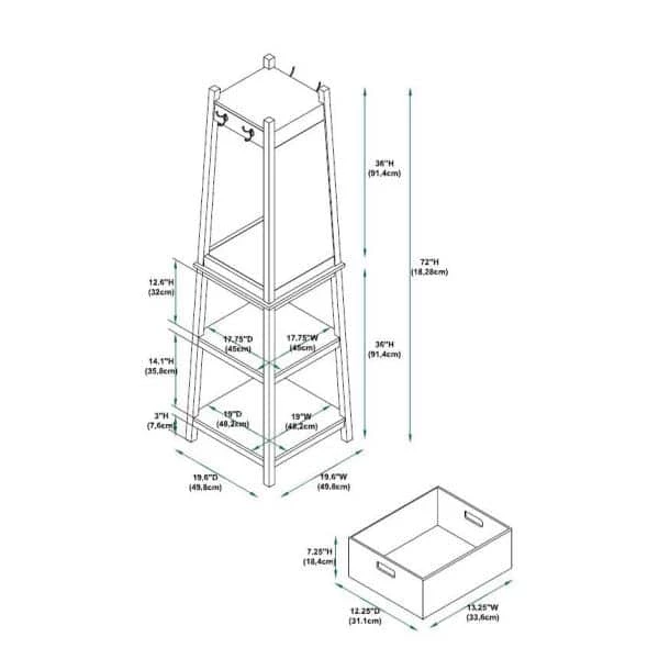 Conyers White Rotating Dressing Mirror Coat Rack by Powell Company 7 Conyers White Rotating Dressing Mirror Coat Rack by Powell Company - Image 6