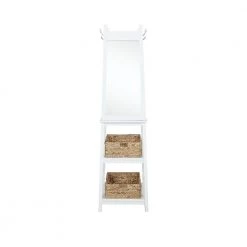Conyers White Rotating Dressing Mirror Coat Rack by Powell Company