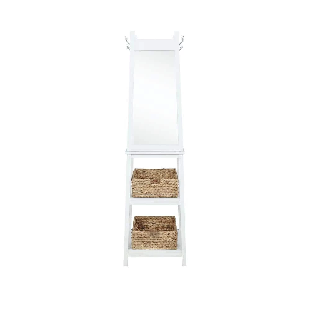 Conyers White Rotating Dressing Mirror Coat Rack by Powell Company 2 Conyers White Rotating Dressing Mirror Coat Rack by Powell Company