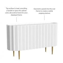 Charlee 52 in. W White 30.25 in. H Elliptical Solid Mango Wood Console Table with 2-Doors and 4-Shelves by Powell Company 20 Charlee 52 in. W White 30.25 in. H Elliptical Solid Mango Wood Console Table with 2-Doors and 4-Shelves by Powell Company -Powell Company Shop white powell company console tables hd1805 44 1000