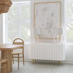 Charlee 52 in. W White 30.25 in. H Elliptical Solid Mango Wood Console Table with 2-Doors and 4-Shelves by Powell Company 18 Charlee 52 in. W White 30.25 in. H Elliptical Solid Mango Wood Console Table with 2-Doors and 4-Shelves by Powell Company -Powell Company Shop white powell company console tables hd1805 4f 1000