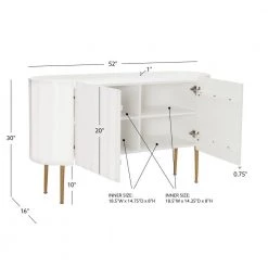 Charlee 52 in. W White 30.25 in. H Elliptical Solid Mango Wood Console Table with 2-Doors and 4-Shelves by Powell Company 22 Charlee 52 in. W White 30.25 in. H Elliptical Solid Mango Wood Console Table with 2-Doors and 4-Shelves by Powell Company -Powell Company Shop white powell company console tables hd1805 76 1000