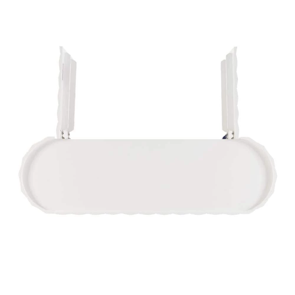 Charlee 52 in. W White 30.25 in. H Elliptical Solid Mango Wood Console Table with 2-Doors and 4-Shelves by Powell Company 5 Charlee 52 in. W White 30.25 in. H Elliptical Solid Mango Wood Console Table with 2-Doors and 4-Shelves by Powell Company - Image 3