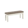 Maynard White Wood with Grey Upholstered Top Storage Bench 14 in. x 18 in. x 44 in. by Powell Company -Powell Company Shop white powell company dining benches hd1381sb19 64 1000