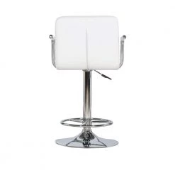 Smith 3-Piece Round Glass Top Adjustable Chrome Base with Adjustable White Faux Leather Barstool Bar Table Set by Powell Company -Powell Company Shop white powell company dining room sets hd17003pcset21 66 1000