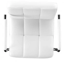 Smith 3-Piece Round Glass Top Adjustable Chrome Base with Adjustable White Faux Leather Barstool Bar Table Set by Powell Company -Powell Company Shop white powell company dining room sets hd17003pcset21 a0 1000