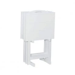 Pahrump White Snack Tray Table Set by Powell Company -Powell Company Shop white powell company end side tables hd1014a19 c3 1000