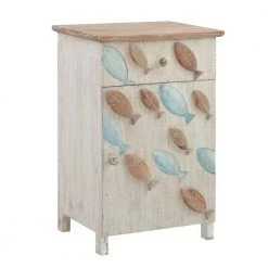 Boca White Fish Storage Side End Table by Powell Company -Powell Company Shop white powell company end side tables hd1542et20w 1f 1000