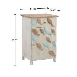 Boca White Fish Storage Side End Table by Powell Company -Powell Company Shop white powell company end side tables hd1542et20w 40 1000