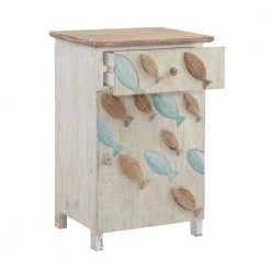 Boca White Fish Storage Side End Table by Powell Company -Powell Company Shop white powell company end side tables hd1542et20w 44 1000