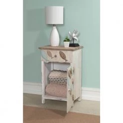 Boca White Fish Storage Side End Table by Powell Company -Powell Company Shop white powell company end side tables hd1542et20w 4f 1000