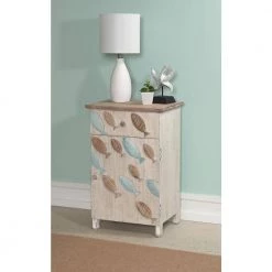 Boca White Fish Storage Side End Table by Powell Company