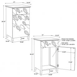 Boca White Fish Storage Side End Table by Powell Company -Powell Company Shop white powell company end side tables hd1542et20w 76 1000