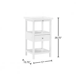 Pintor 17 in. W x 15.75 in. D x 29.75 in. H White Square Wood End / Side Table by Powell Company -Powell Company Shop white powell company end side tables hd1739st21 40 1000