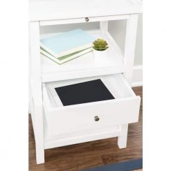Pintor 17 in. W x 15.75 in. D x 29.75 in. H White Square Wood End / Side Table by Powell Company -Powell Company Shop white powell company end side tables hd1739st21 77 1000