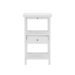 Pintor 17 in. W x 15.75 in. D x 29.75 in. H White Square Wood End / Side Table by Powell Company -Powell Company Shop white powell company end side tables hd1739st21 c3 1000