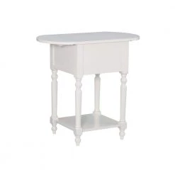 Shirley 25 in. W x 15 in. D x 24 in. H White Round Dropleaf Wood Square Table by Powell Company -Powell Company Shop white powell company end side tables hd1740dt21 66 1000