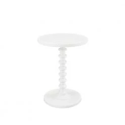 Spencer 17 in. W x 17 in. D x 22.25 in. H White Round Wood End / Side Table by Powell Company