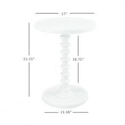 Spencer 17 in. W x 17 in. D x 22.25 in. H White Round Wood End / Side Table by Powell Company -Powell Company Shop white powell company end side tables hd1769st21 c3 1000