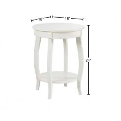 Justine 18 in. W x 18 in. D x 24 in. H White Round Wood Table by Powell Company -Powell Company Shop white powell company end side tables hd1770st21 40 1000