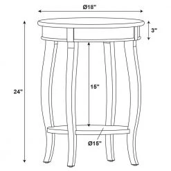 Justine 18 in. W x 18 in. D x 24 in. H White Round Wood Table by Powell Company -Powell Company Shop white powell company end side tables hd1770st21 44 1000