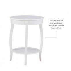 Justine 18 in. W x 18 in. D x 24 in. H White Round Wood Table by Powell Company -Powell Company Shop white powell company end side tables hd1770st21 4f 1000