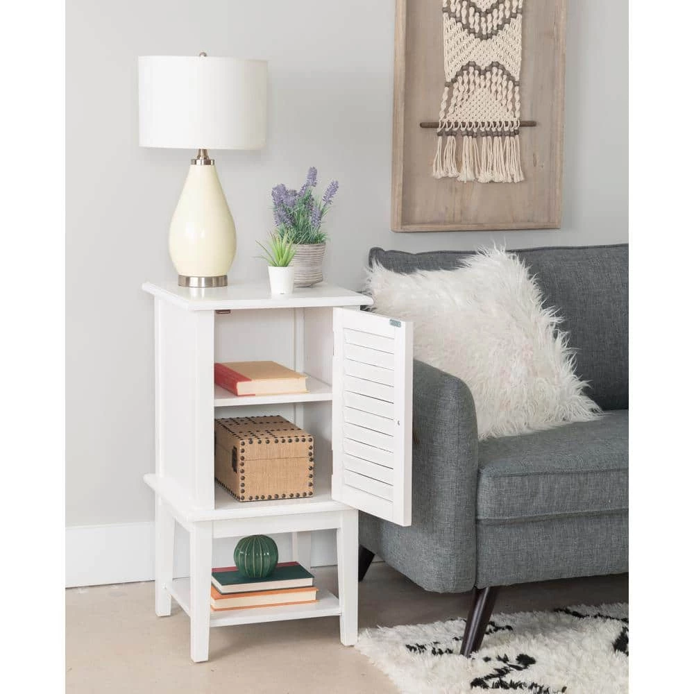 Harriet 15.75 in. W x 15.75 in. D White Shutter End / Side Table by Powell Company 8 Harriet 15.75 in. W x 15.75 in. D White Shutter End / Side Table by Powell Company - Image 6