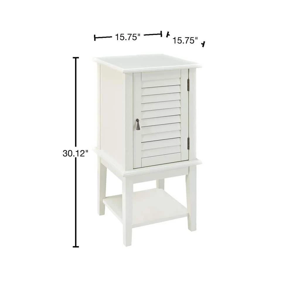 Harriet 15.75 in. W x 15.75 in. D White Shutter End / Side Table by Powell Company 5 Harriet 15.75 in. W x 15.75 in. D White Shutter End / Side Table by Powell Company - Image 3