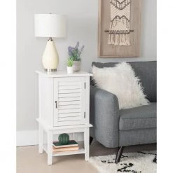 Harriet 15.75 in. W x 15.75 in. D White Shutter End / Side Table by Powell Company 14 Harriet 15.75 in. W x 15.75 in. D White Shutter End / Side Table by Powell Company -Powell Company Shop white powell company end side tables hd1771st21 4f 1000