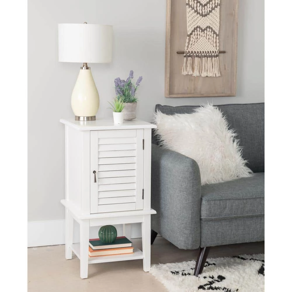 Harriet 15.75 in. W x 15.75 in. D White Shutter End / Side Table by Powell Company 7 Harriet 15.75 in. W x 15.75 in. D White Shutter End / Side Table by Powell Company - Image 5