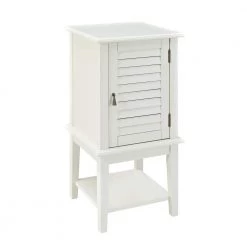 Harriet 15.75 in. W x 15.75 in. D White Shutter End / Side Table by Powell Company
