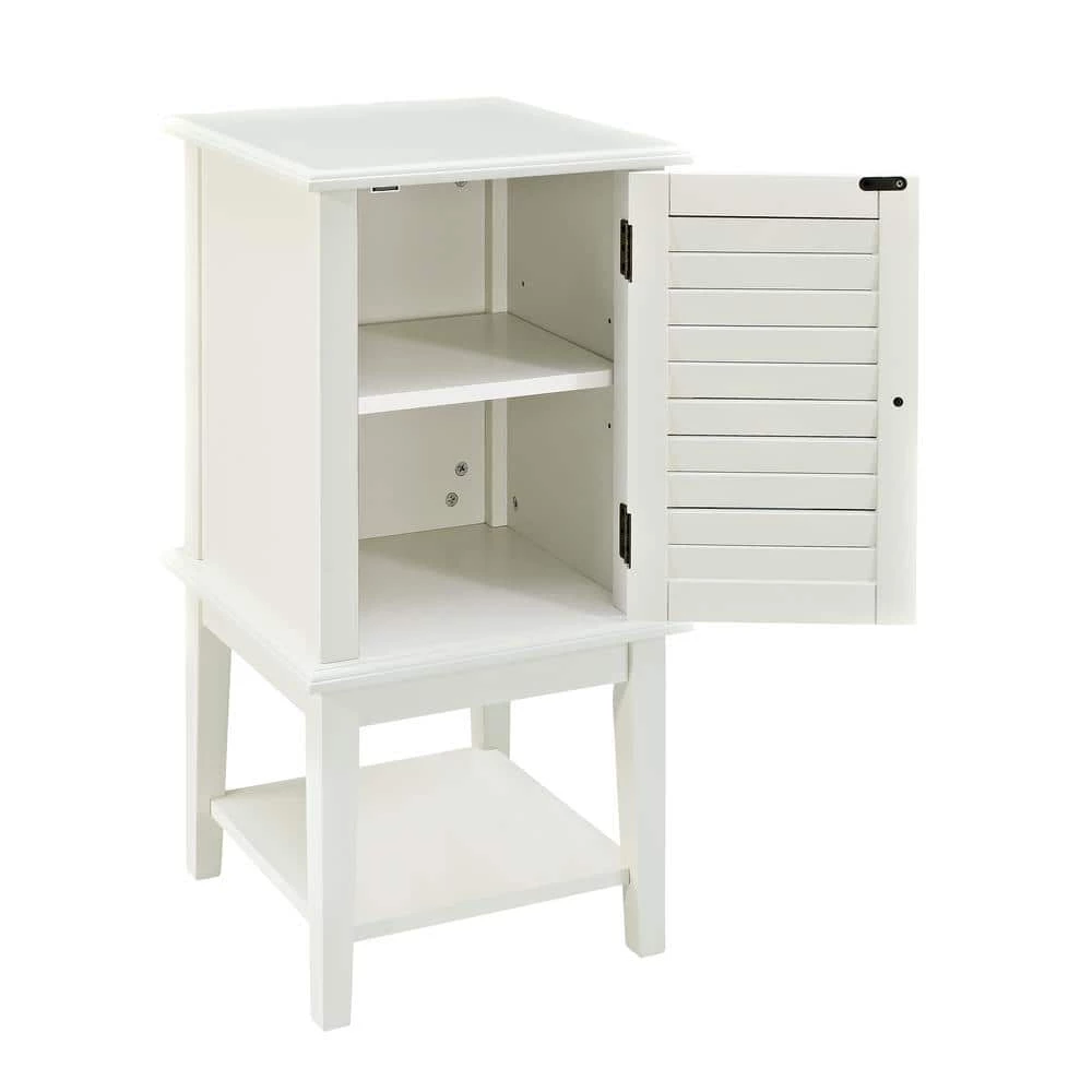 Harriet 15.75 in. W x 15.75 in. D White Shutter End / Side Table by Powell Company 4 Harriet 15.75 in. W x 15.75 in. D White Shutter End / Side Table by Powell Company - Image 2