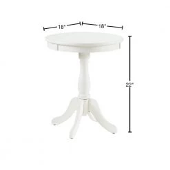 Palmer 18 in. W x 18 in. D x 22 in. H White Round Wood End / Side Table by Powell Company -Powell Company Shop white powell company end side tables hd1772st21 40 1000