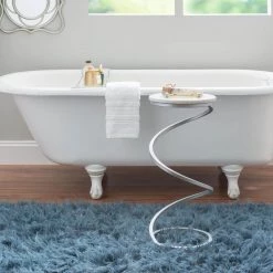 Pippen 10.5 in. W Silver Metal 23.75 in. H Round White Marble Drink Table with Metal Spiral Base by Powell Company -Powell Company Shop white powell company end side tables hd1797 4f 1000