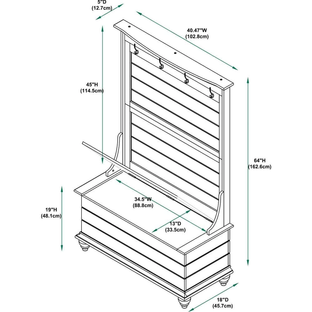 Winston Entry Way White Hall Tree by Powell Company 8 Winston Entry Way White Hall Tree by Powell Company - Image 6