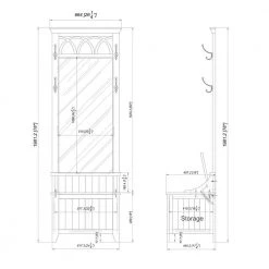 Tina Off-White Hall Tree with Mirror and Storage Area by Powell Company -Powell Company Shop white powell company hall trees hd1741ht21 4f 1000