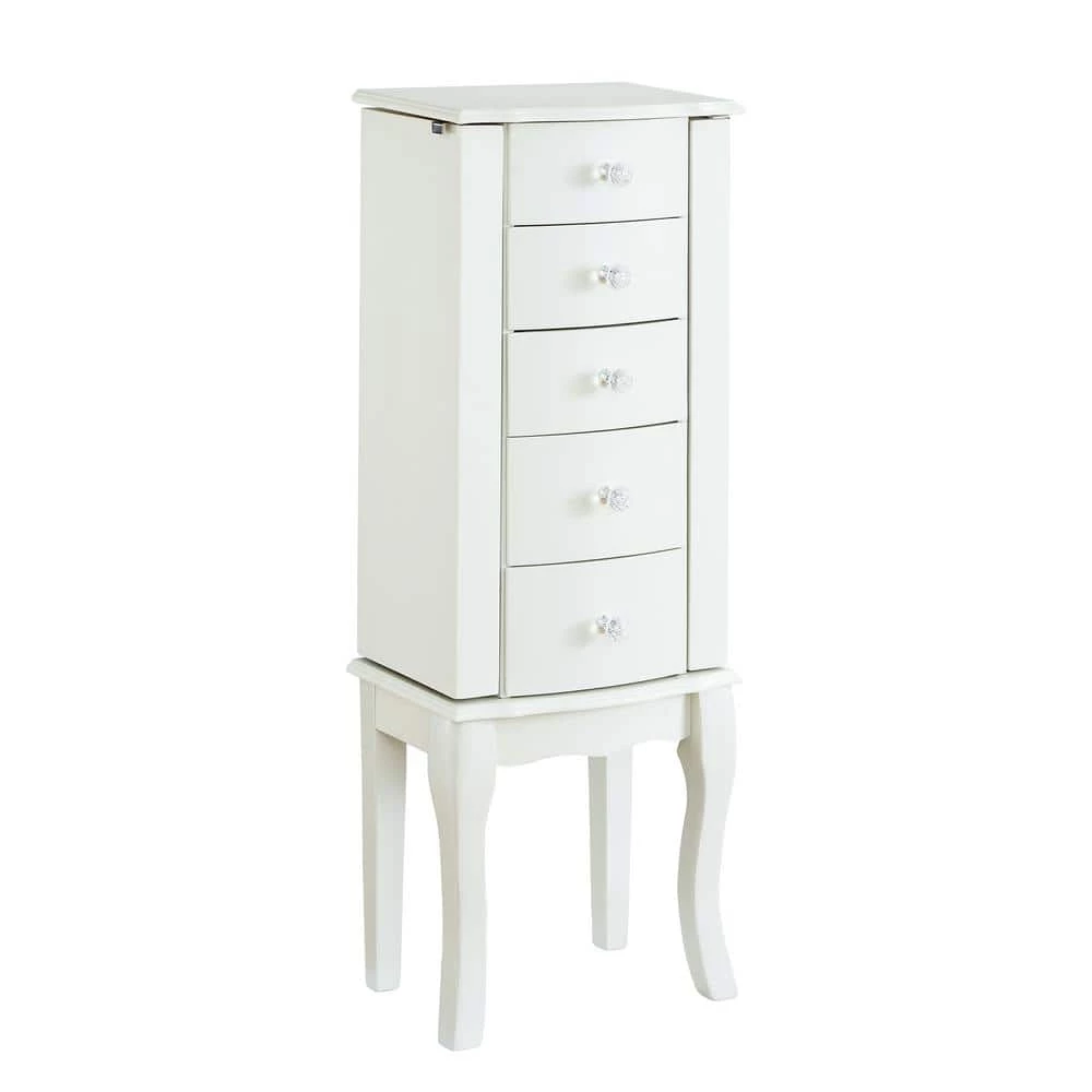 Janice White Jewelry Armoire with Plush Pink Lining by Powell Company 3 Janice White Jewelry Armoire with Plush Pink Lining by Powell Company