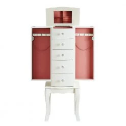 Janice White Jewelry Armoire with Plush Pink Lining by Powell Company 9 Janice White Jewelry Armoire with Plush Pink Lining by Powell Company -Powell Company Shop white powell company jewelry armoires 929 521 c3 1000