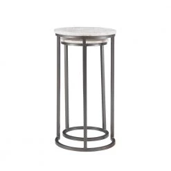 Cosimo 16.5 in. Wide White 31 in. High Round Mango Wood Nesting Tables by Powell Company 12 Cosimo 16.5 in. Wide White 31 in. High Round Mango Wood Nesting Tables by Powell Company -Powell Company Shop white powell company nesting tables hd1685nt21 1f 1000
