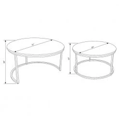Cosimo 31 in. Length White 18 in. High Round Mango Wood Nesting Coffee Tables by Powell Company -Powell Company Shop white powell company nesting tables hd1687ct21 44 1000