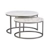 Cosimo 31 in. Length White 18 in. High Round Mango Wood Nesting Coffee Tables by Powell Company -Powell Company Shop white powell company nesting tables hd1687ct21 64 1000