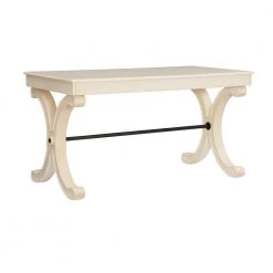 56.5 in. White Rectangular 3 -Drawer Writing Desk with X-side Panels by Powell Company -Powell Company Shop white powell company writing desks hd1029a19w 4f 1000