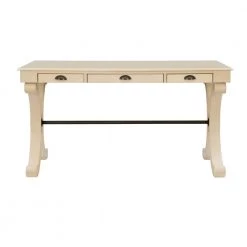 56.5 in. White Rectangular 3 -Drawer Writing Desk with X-side Panels by Powell Company -Powell Company Shop white powell company writing desks hd1029a19w c3 1000