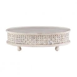 Elia 42 in. White 12 in. H Oval Hand-Carved Mango Wood Coffee Table by Powell Company 13 Elia 42 in. White 12 in. H Oval Hand-Carved Mango Wood Coffee Table by Powell Company -Powell Company Shop whitewash powell company coffee tables hd1717ct21 c3 1000