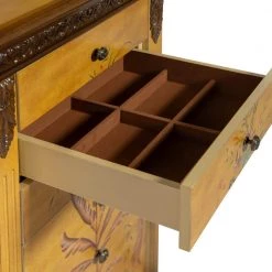 Masterpiece Antique Parchment Hand Painted Jewelry Armoire by Powell Company -Powell Company Shop yellow powell company jewelry armoires 582 314 44 1000