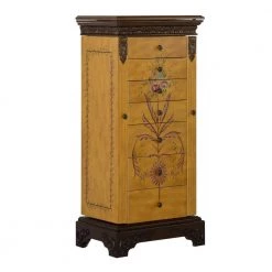 Masterpiece Antique Parchment Hand Painted Jewelry Armoire by Powell Company