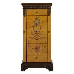 Masterpiece Antique Parchment Hand Painted Jewelry Armoire by Powell Company -Powell Company Shop yellow powell company jewelry armoires 582 314 c3 1000