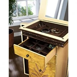 Masterpiece Antique Parchment Hand Painted Jewelry Armoire by Powell Company -Powell Company Shop yellow powell company jewelry armoires 582 314 fa 1000